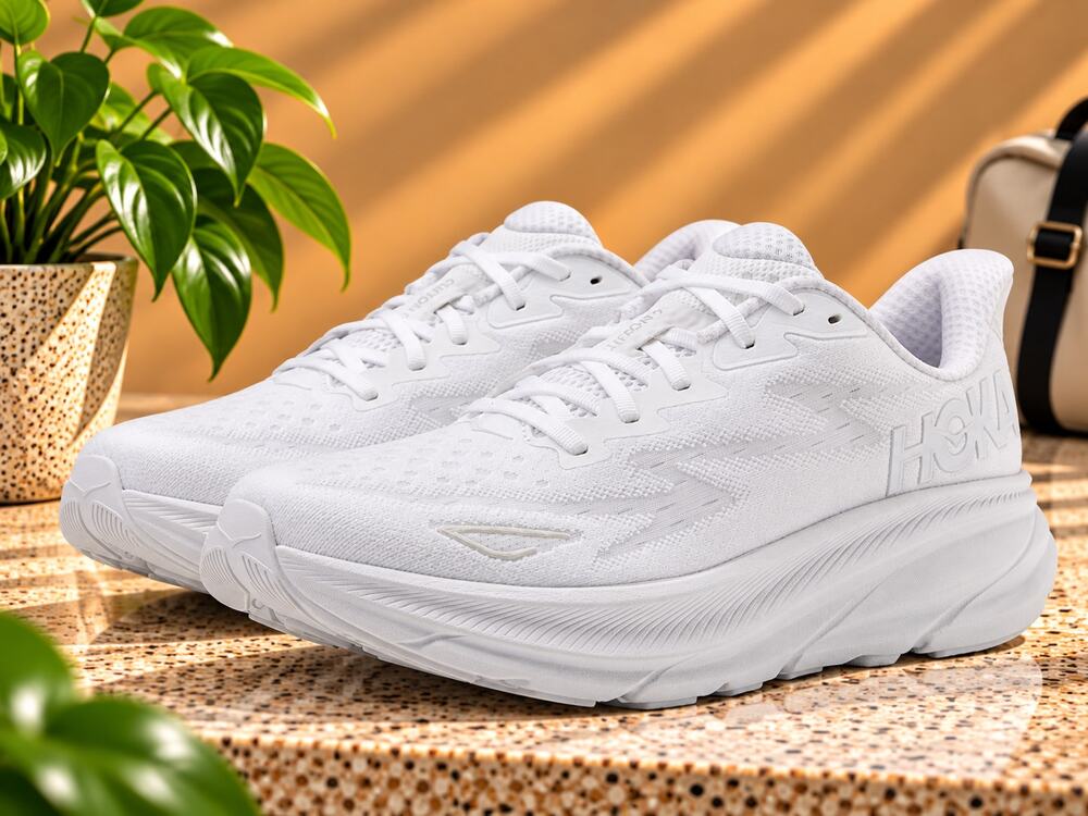 USED Hoka Men's Clifton 9 White/White Size US 13 Medium